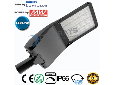 Dualrays S4 Series 120W Intelligent LED Street Light,140LPW efficiency , IP66 ,5 years guarantee