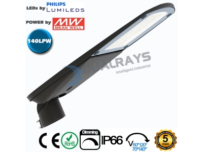 Dualrays S4 Series 60W Intelligent LED Street Light,140LPW efficiency , IP66 ,5 years guarantee