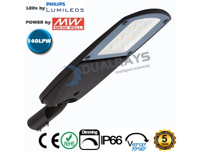 Dualrays S4 Series 30W Intelligent LED Street Light,140LPW efficiency , IP66 ,5 years guarantee